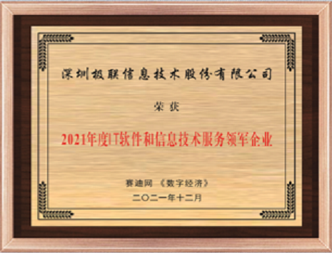 工信部2021年度IT软件和信息技术服务领军企业奖
